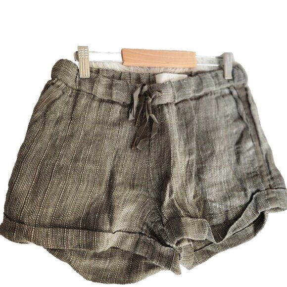 Joie 100% Linen Shorts Women XS‎ Drawstring Pull on Pockets Lightweight Green - Picture 1 of 11